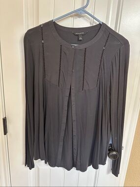 Banana Republic Black Long-Sleeve Blouse